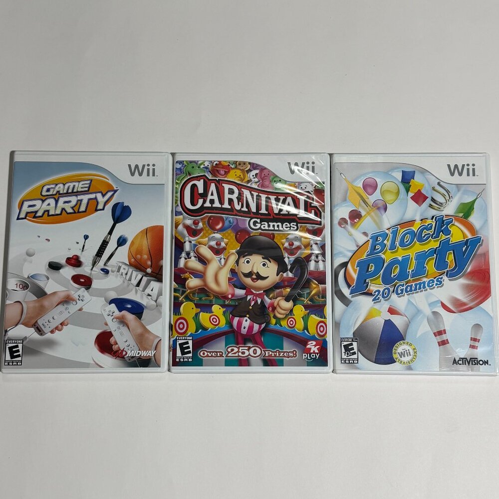 Lot of 3 Wii Games Block Party, Carnival Games, Game Party
